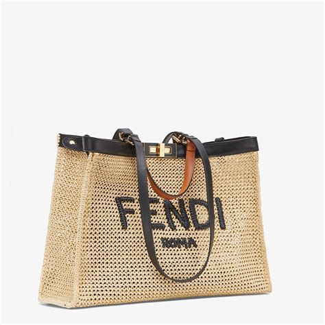 fendi peekaboo raffia|fendi raffia peekaboo bag.